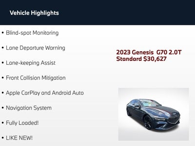 2023 Genesis G70 2.0T