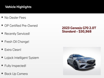 2023 Genesis G70 2.0T