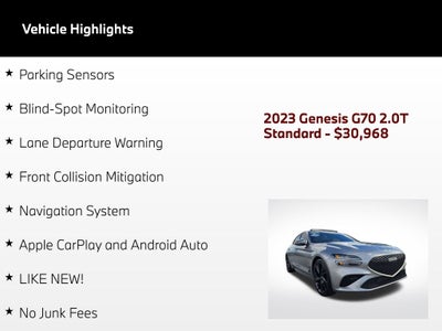 2023 Genesis G70 2.0T