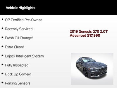 2019 Genesis G70 2.0T Advanced