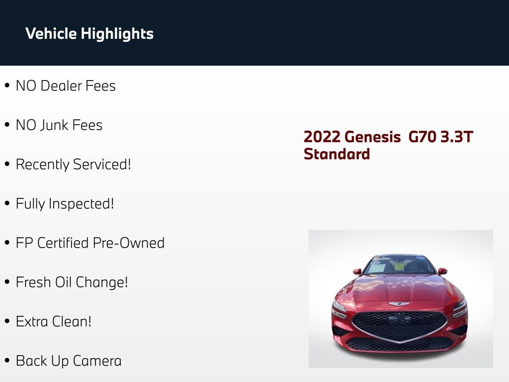 2022 Genesis G70 3.3T