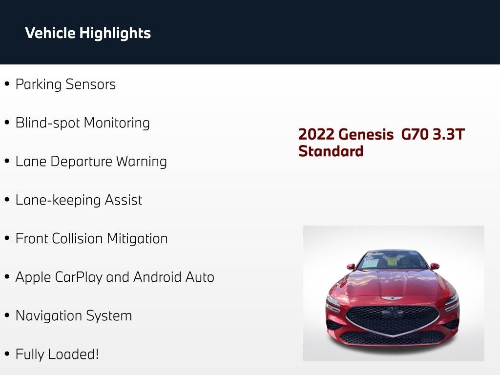 2022 Genesis G70 3.3T