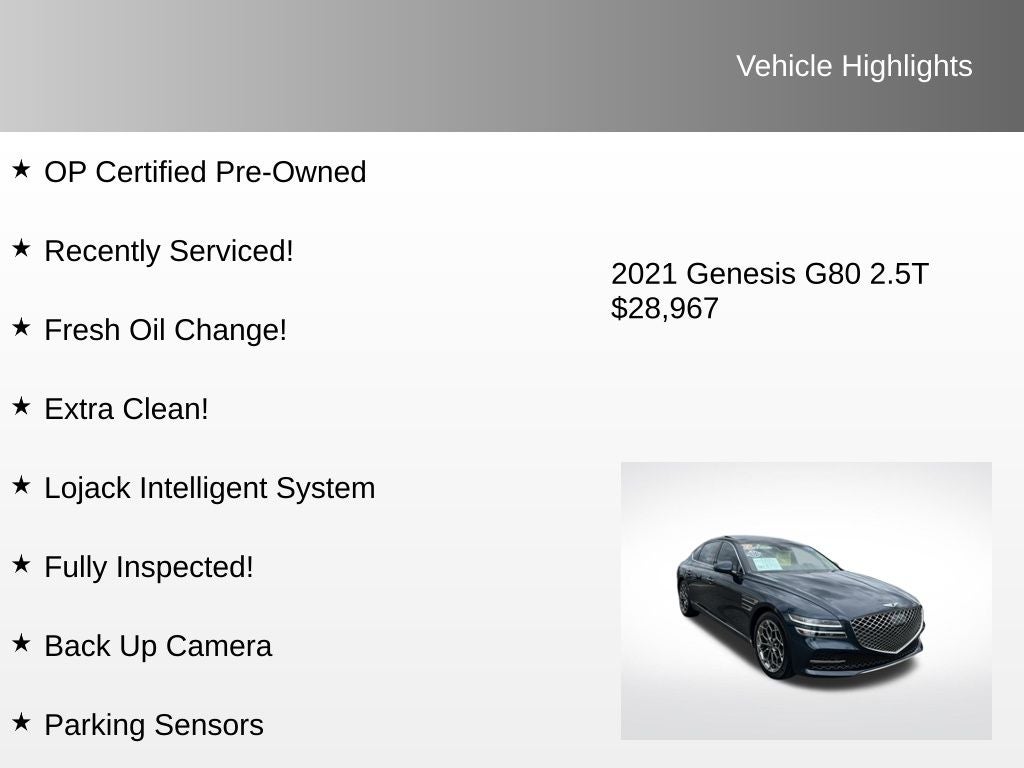 2021 Genesis G80 2.5T