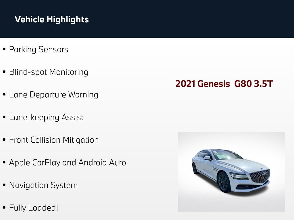 2021 Genesis G80 3.5T