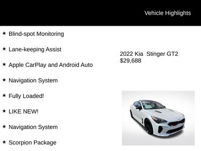 2022 Kia Stinger GT2