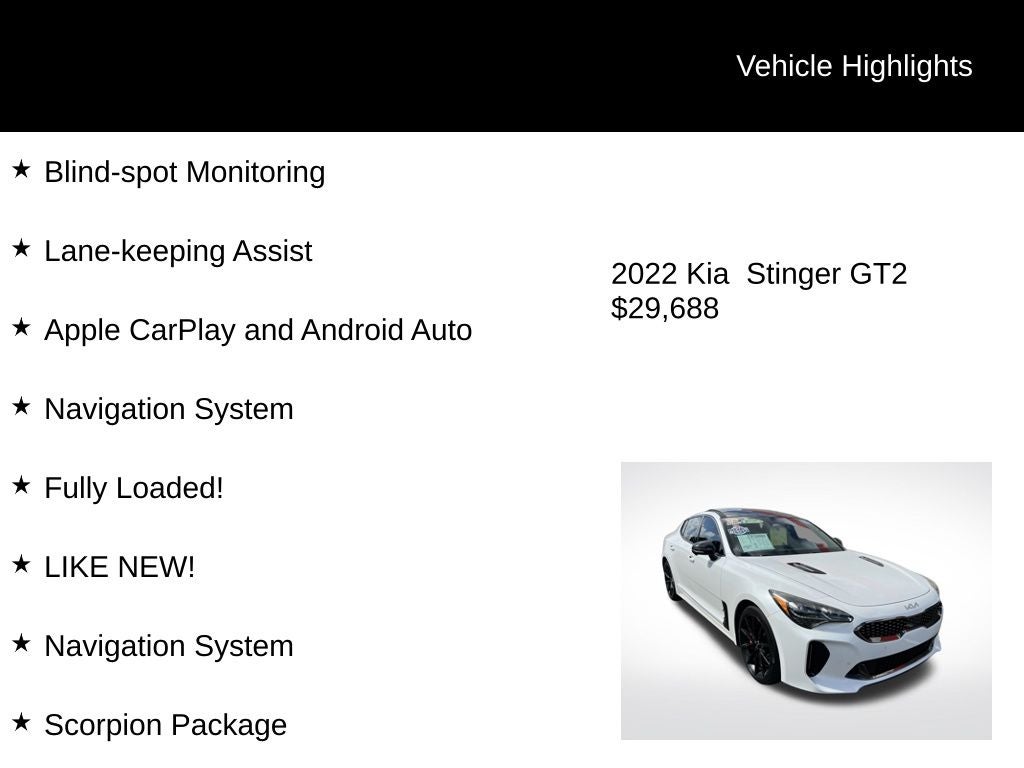 2022 Kia Stinger GT2