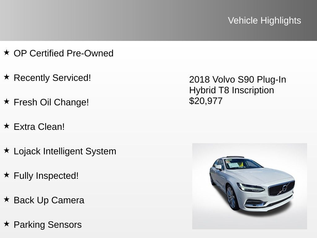 2018 Volvo S90 Hybrid T8 Inscription