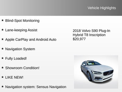 2018 Volvo S90 Hybrid T8 Inscription
