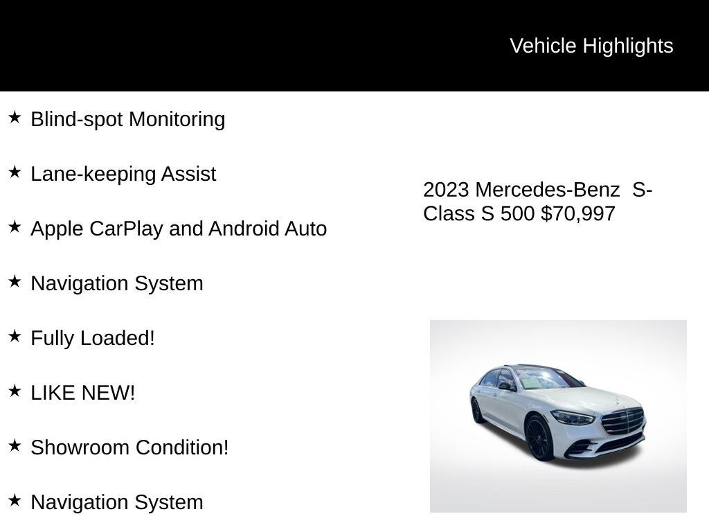 2023 Mercedes-Benz S-Class S 500 4MATIC®