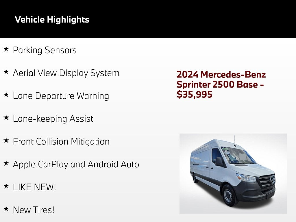2024 Mercedes-Benz Sprinter 2500 Cargo 170 WB High Roof