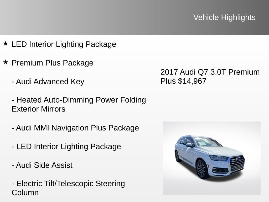 2017 Audi Q7 3.0T Premium Plus quattro
