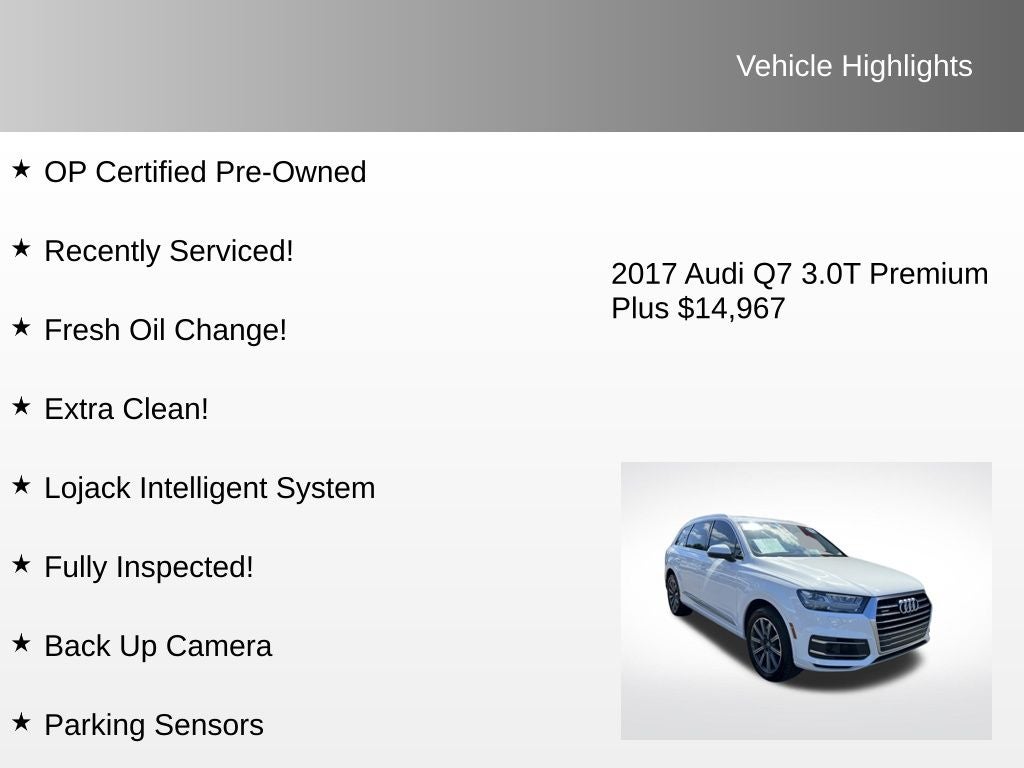 2017 Audi Q7 3.0T Premium Plus quattro