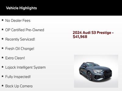 2024 Audi S3 2.0T Prestige quattro