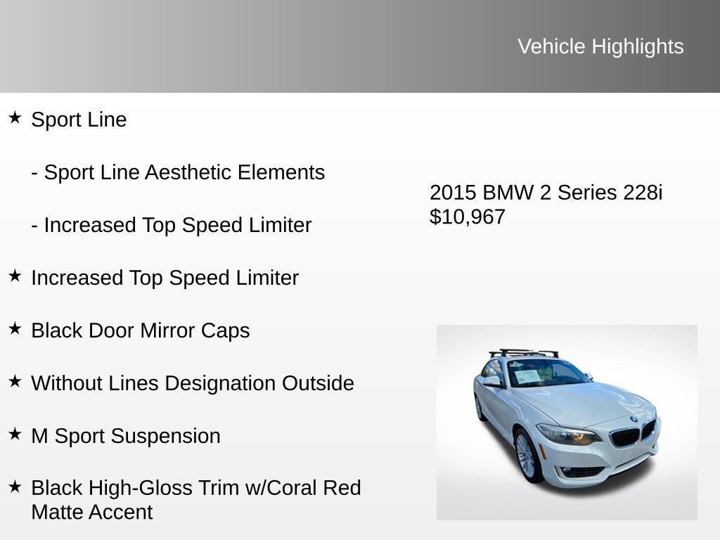 2015 BMW 2 Series 228i