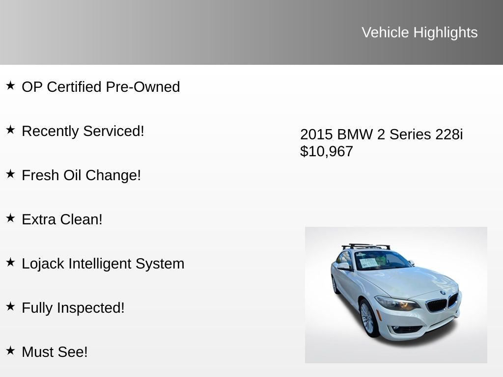 2015 BMW 2 Series 228i