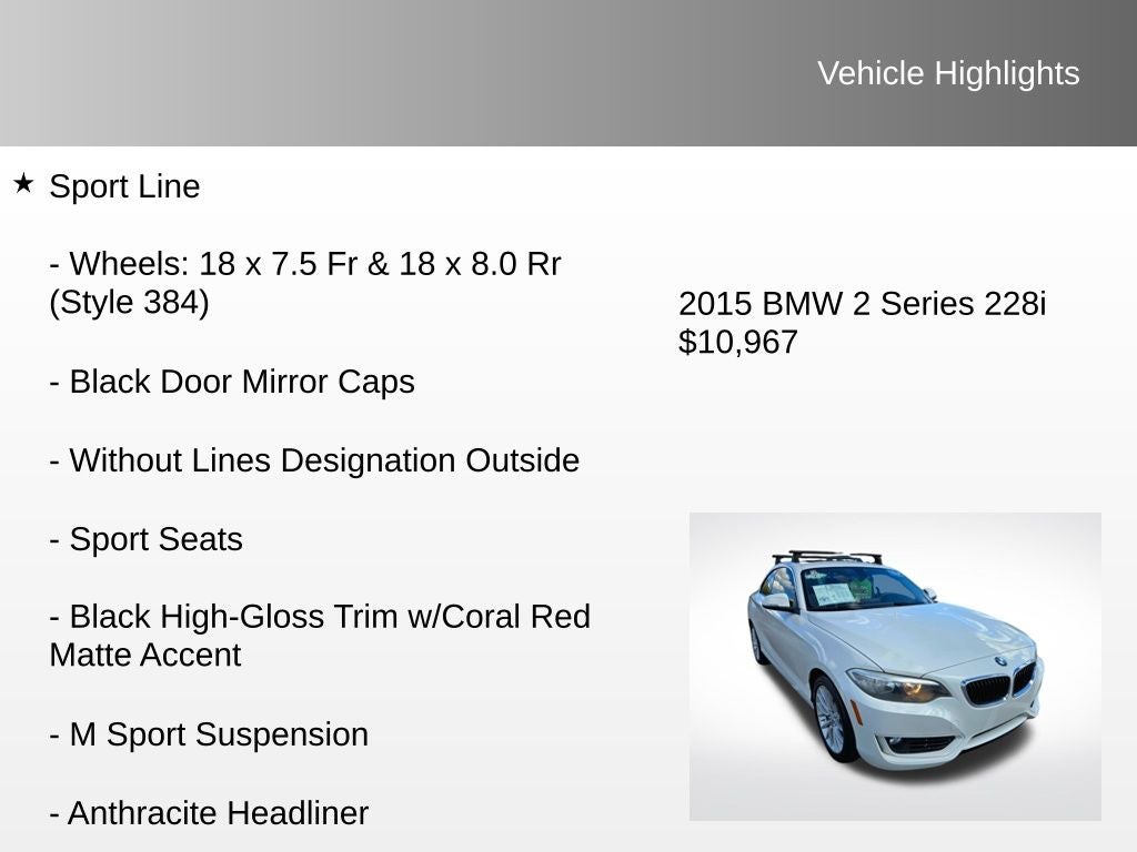 2015 BMW 2 Series 228i