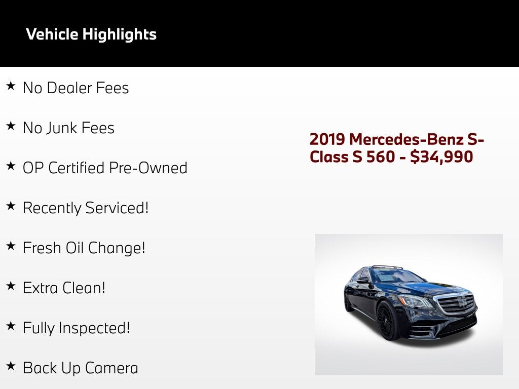 2019 Mercedes-Benz S-Class S 560 4MATIC®