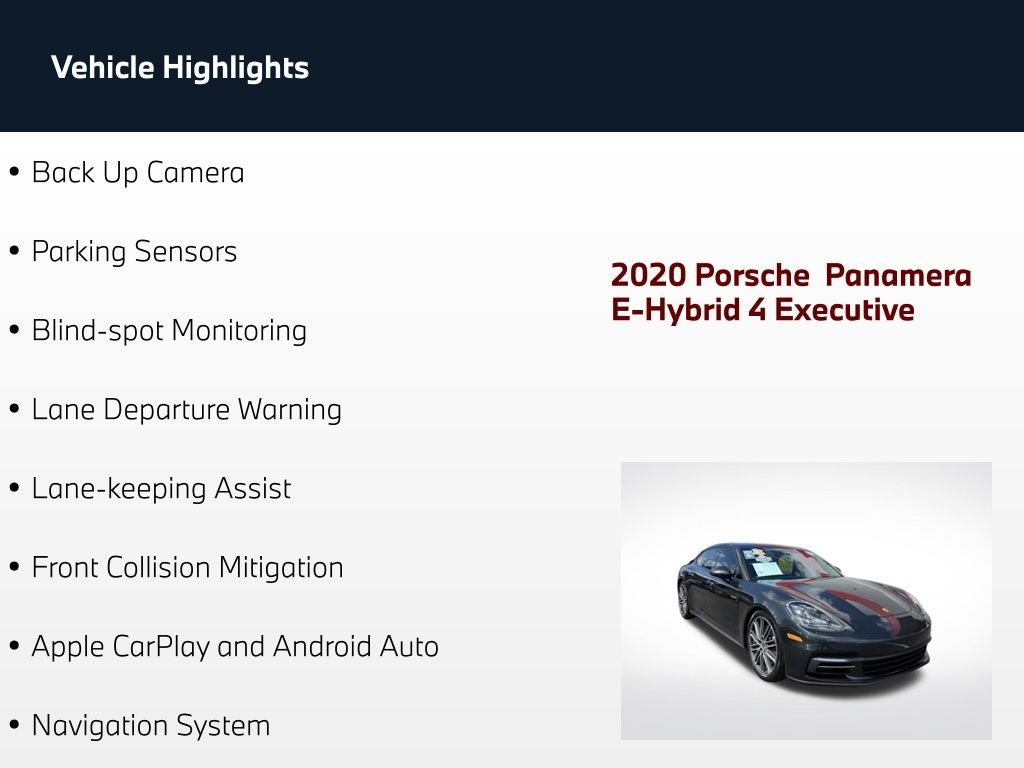2020 Porsche Panamera E-Hybrid 4 Executive