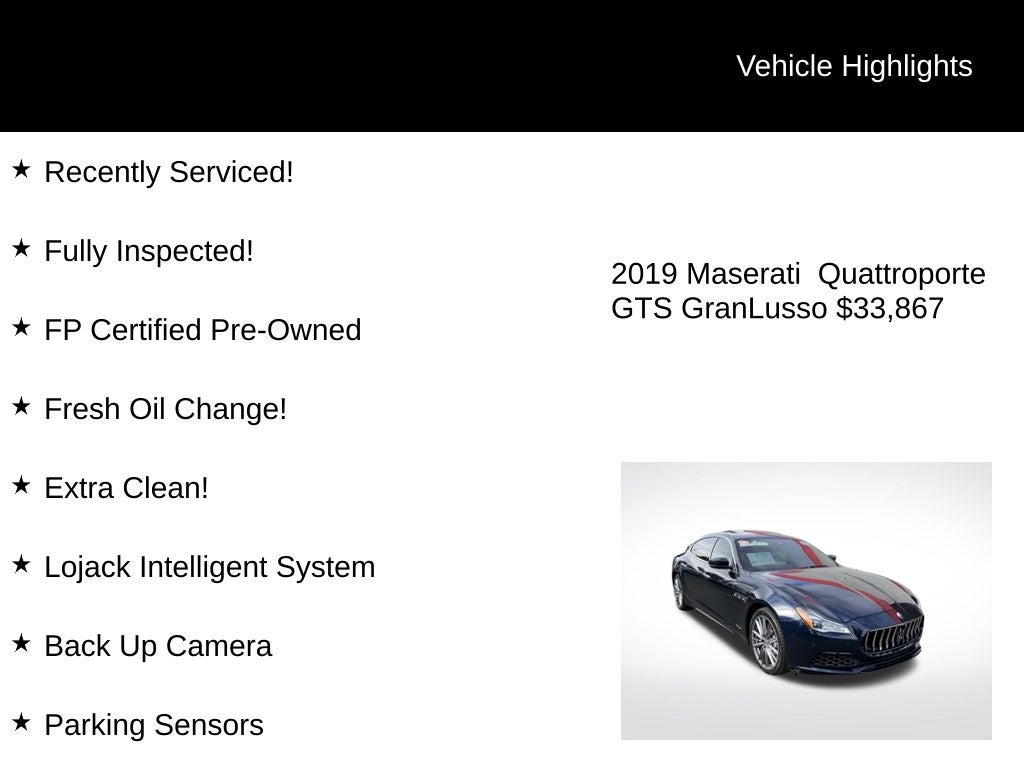 2019 Maserati Quattroporte GTS GranLusso